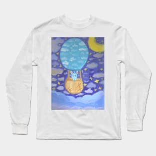 Kawaii Hot Air Ballon Bunny Long Sleeve T-Shirt